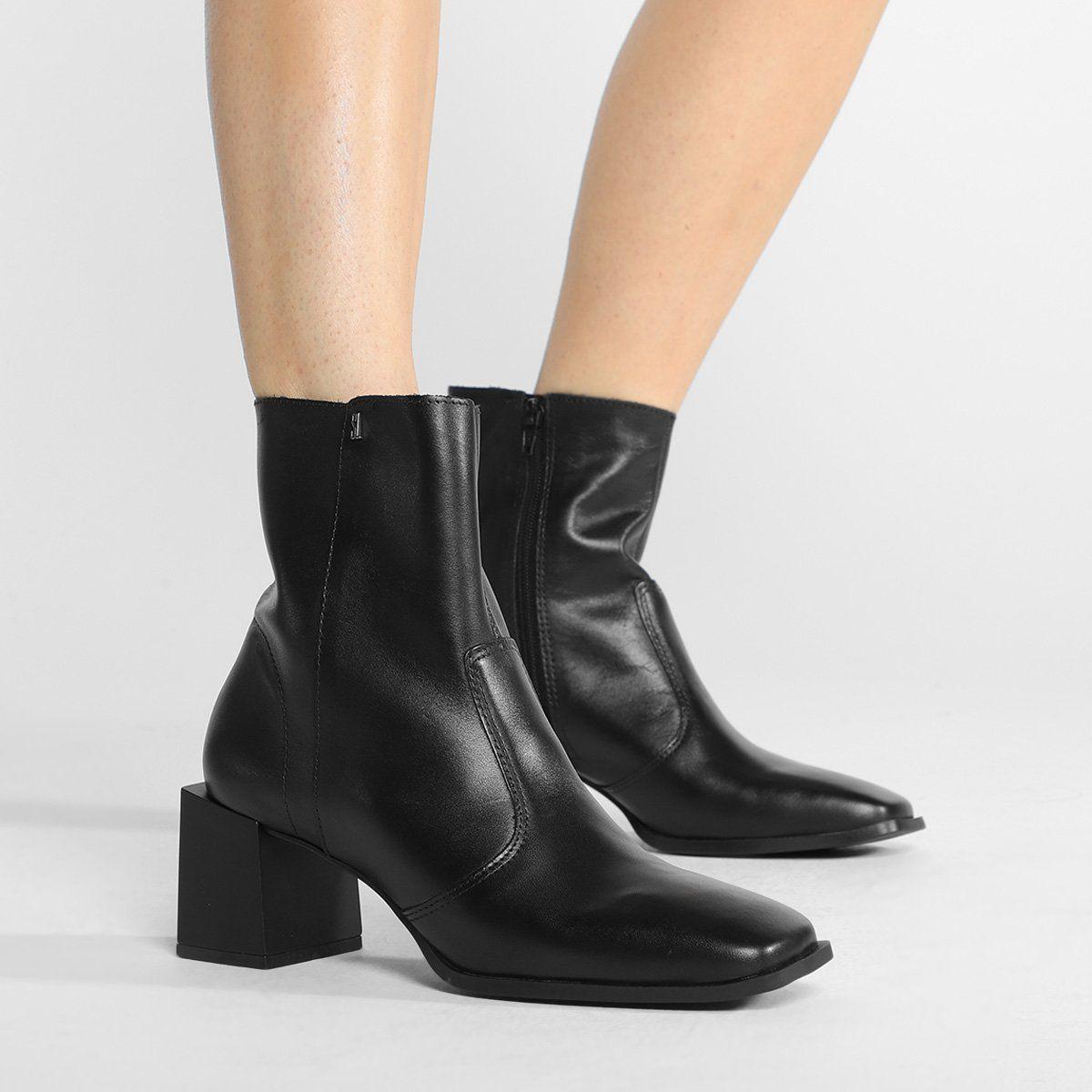 Bota Over Bota Couro Santa Lolla Lisa Preta Bota Montaria Santa