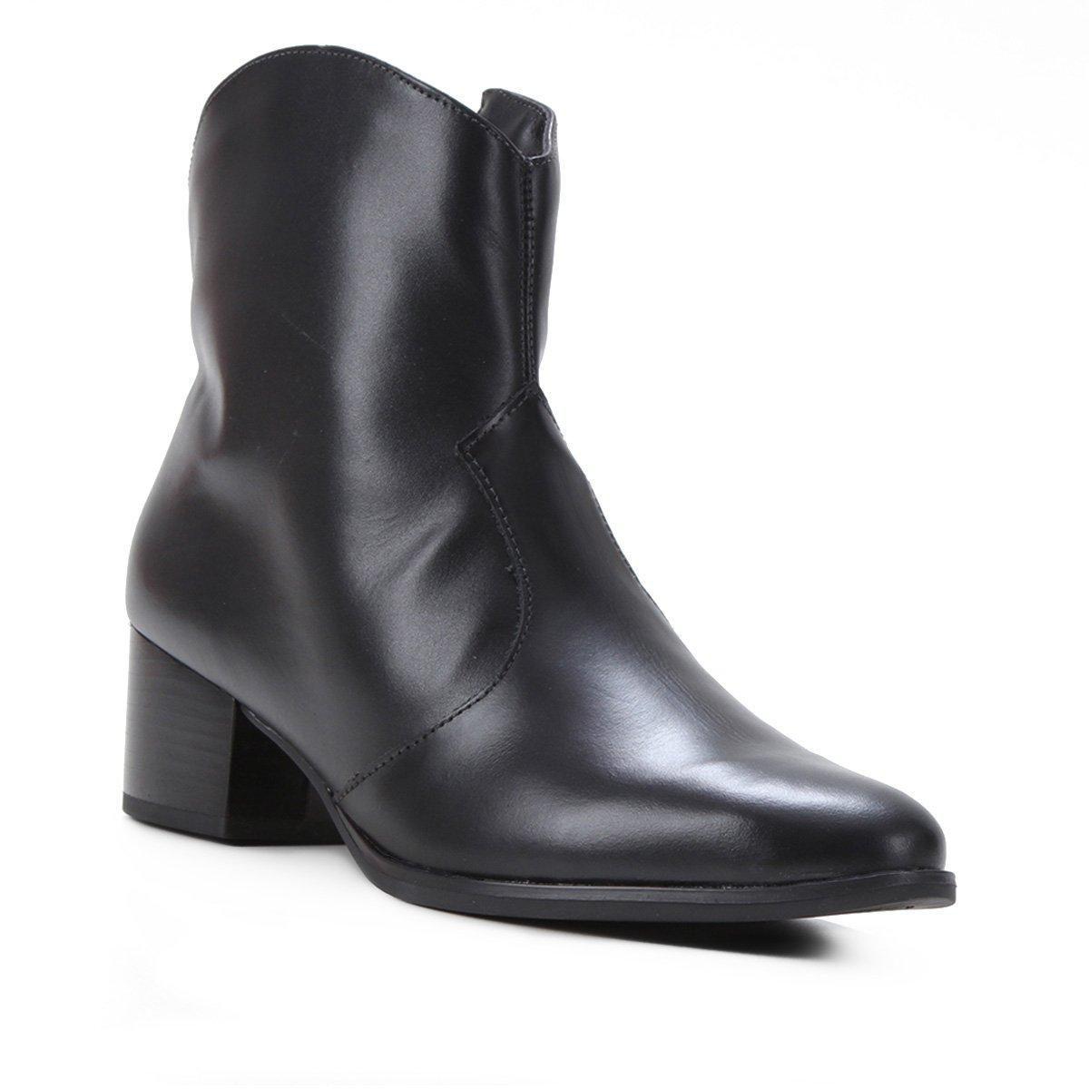 Bota Couro Usaflex Cano Curto Feminina - Bota Feminina - Magazine Luiza
