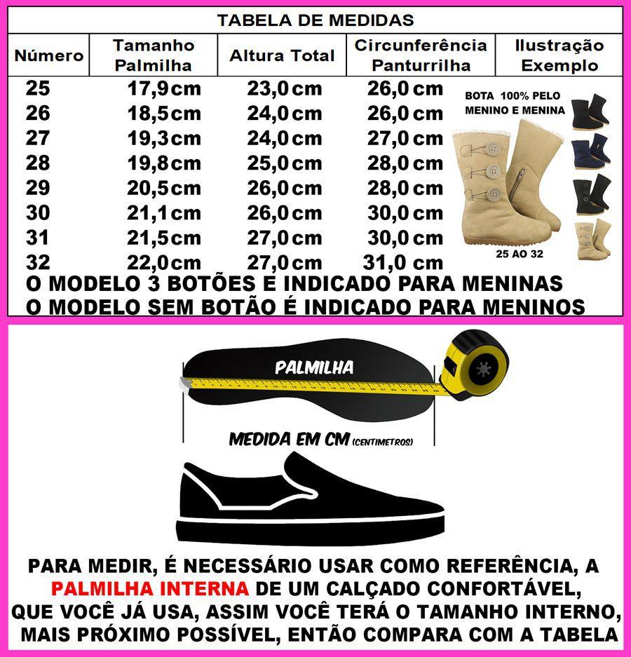 Bota de Pelo Infantil Menino ou Menina 100% Forrada Inverno Lã Neve MG860 -  LB - Bota Infantil - Magazine Luiza