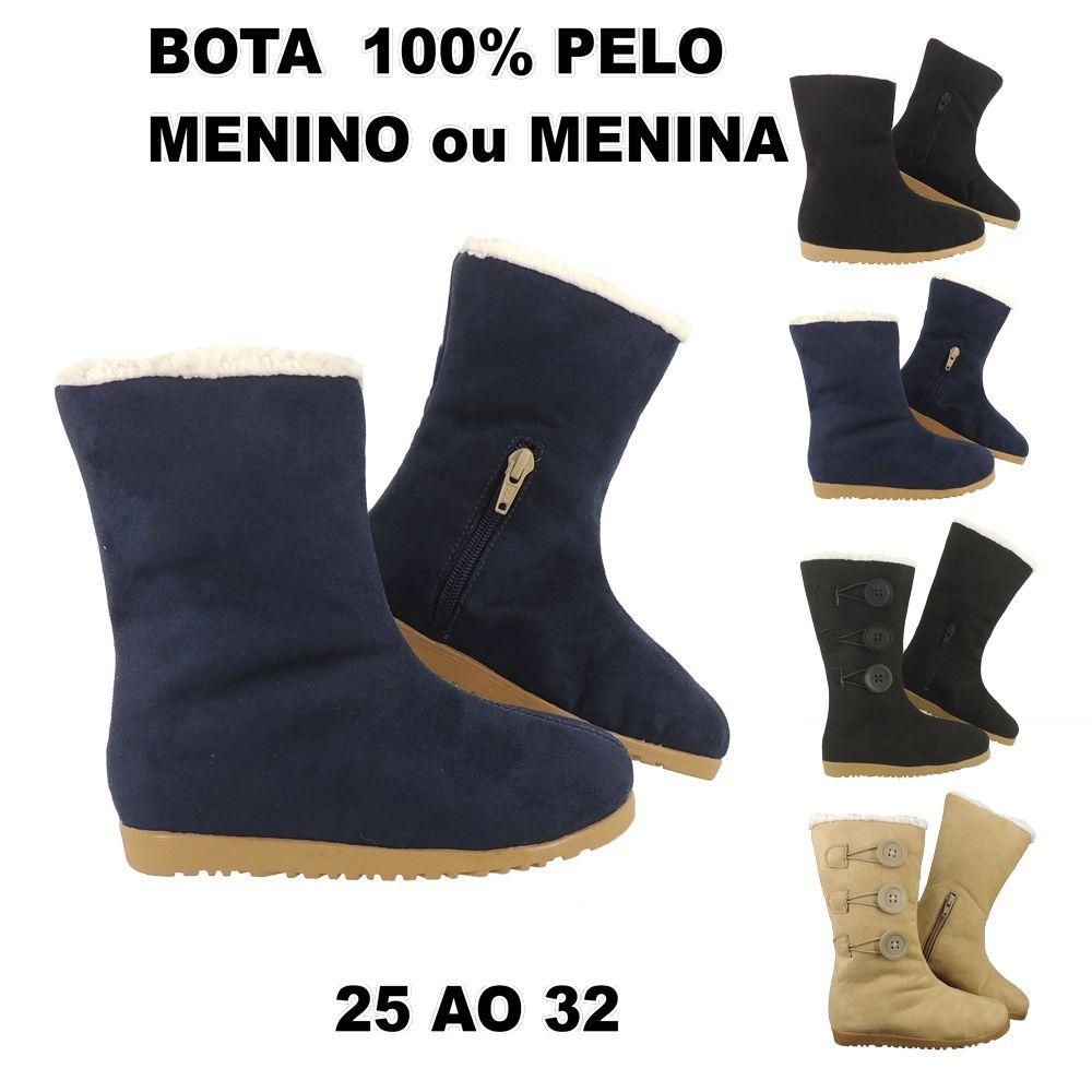 bota com pelinho dentro infantil