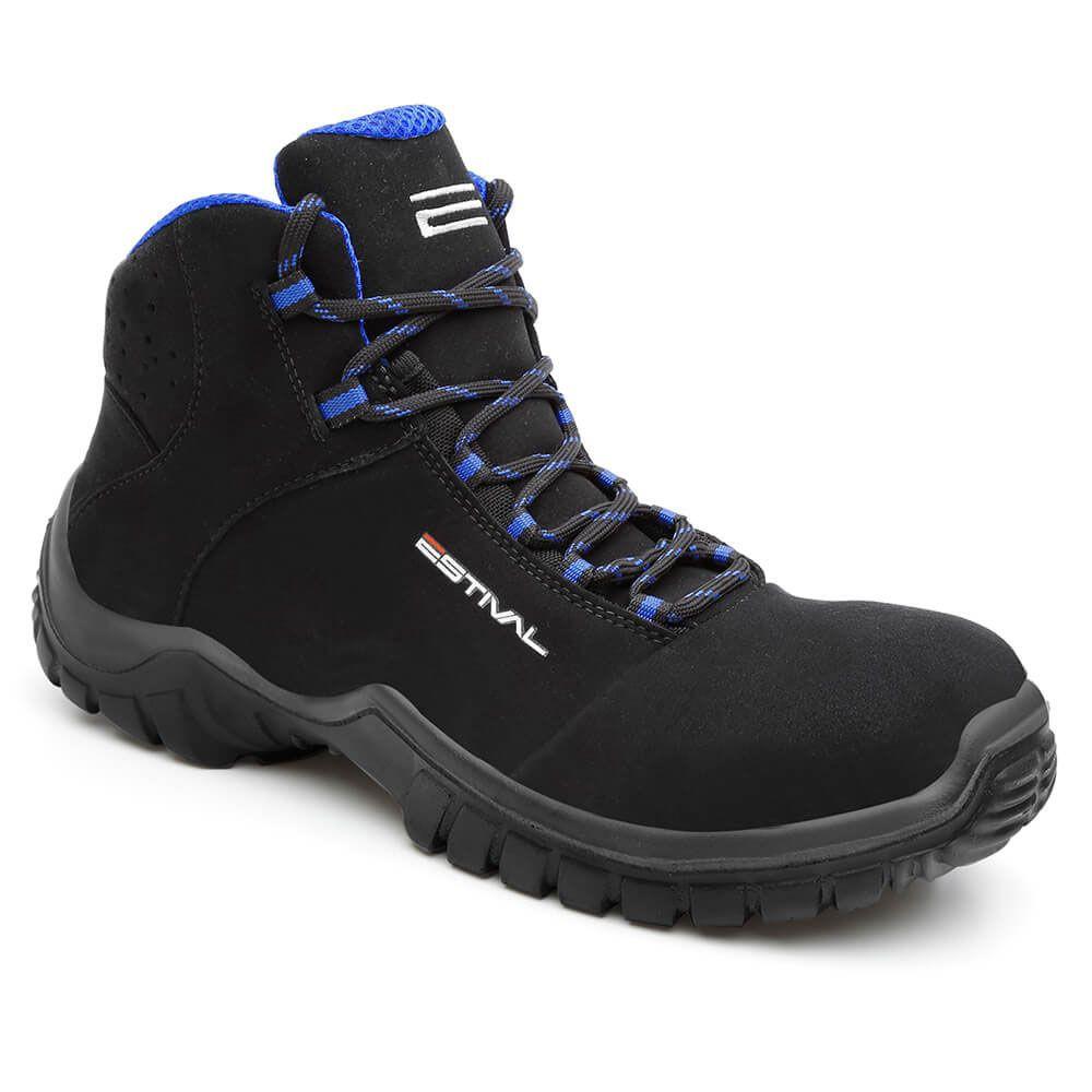 Bota de Segurança em Microfibra - Preto e Azul - Estival - EN10071S2 - CA  28.543 - Bota Feminina - Magazine Luiza