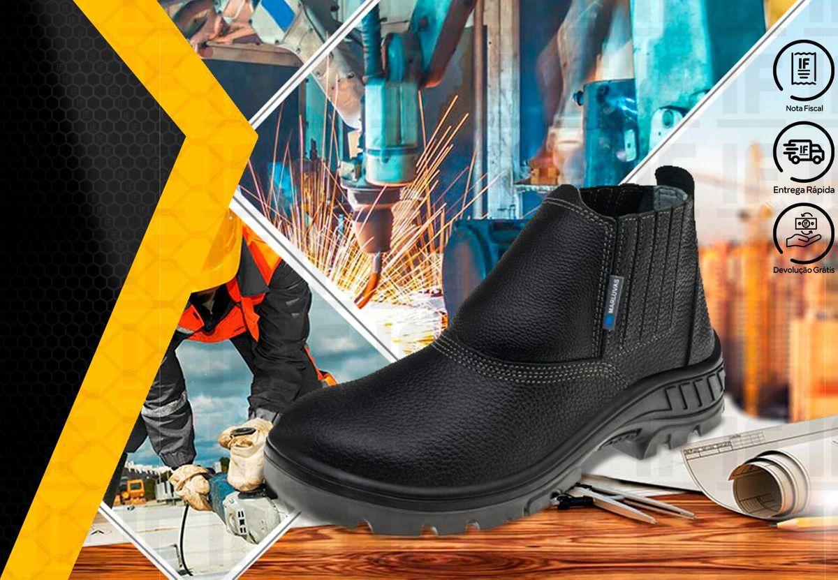 Botina de Segurança Marluvas em Couro Nobuck Linha Premier 75BPR29 - MSC  Arican