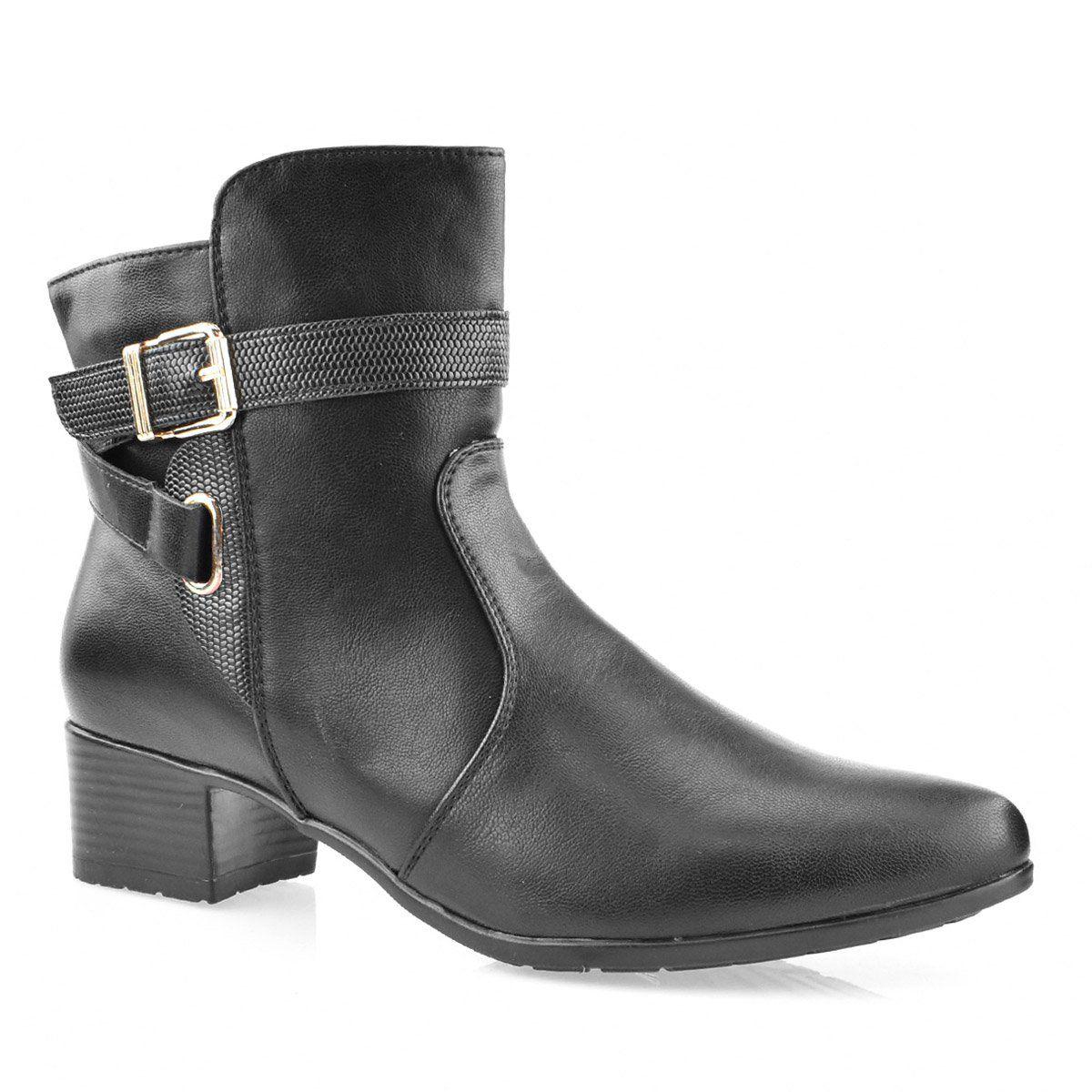 bota bico fino salto baixo