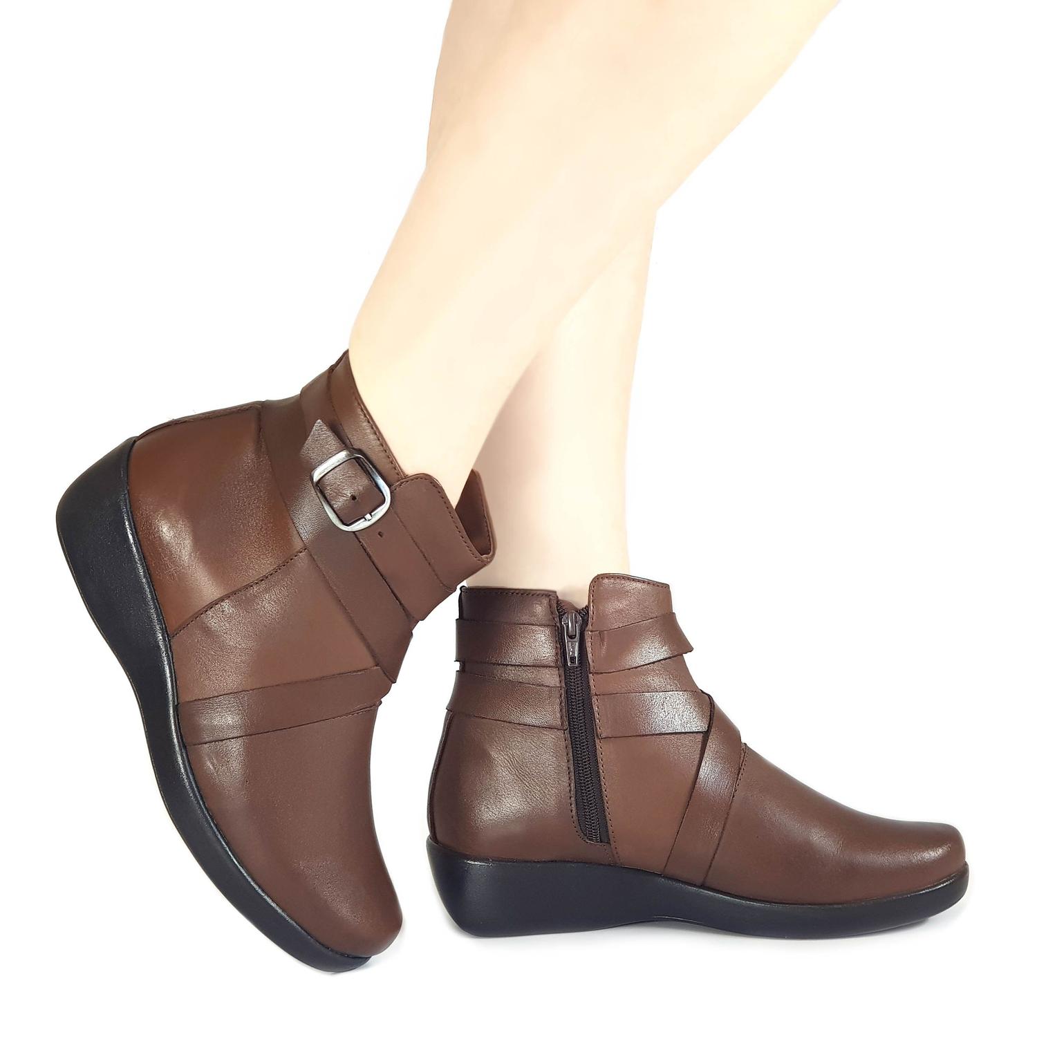Bota Feminina Cano Baixo Confortavel - Marrom ( Nescau ) - Doctor Pé - Bota Feminina - Magazine Luiza
