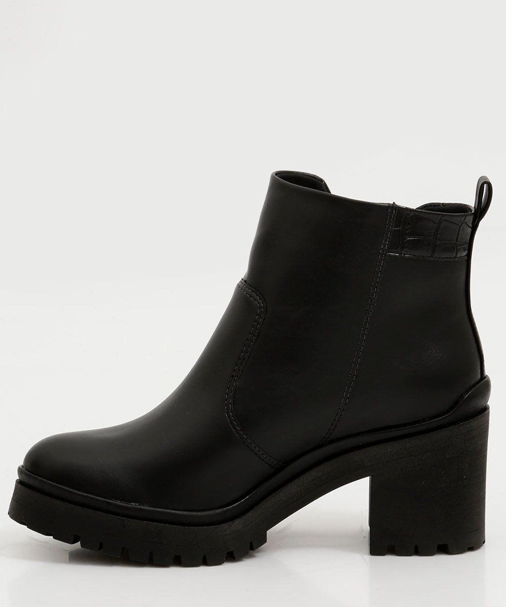 Bota Feminina Cano Curto Tratorado Recorte Croco Ramarim - Bota Feminina -  Magazine Luiza