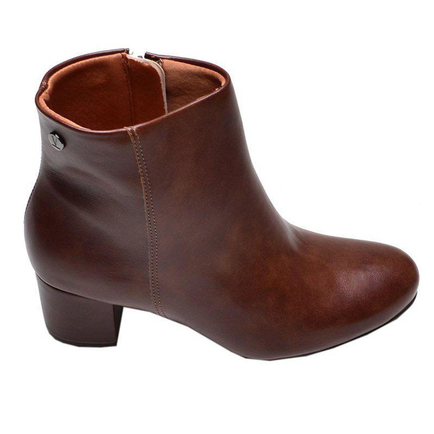 bota feminina marrom cano curto