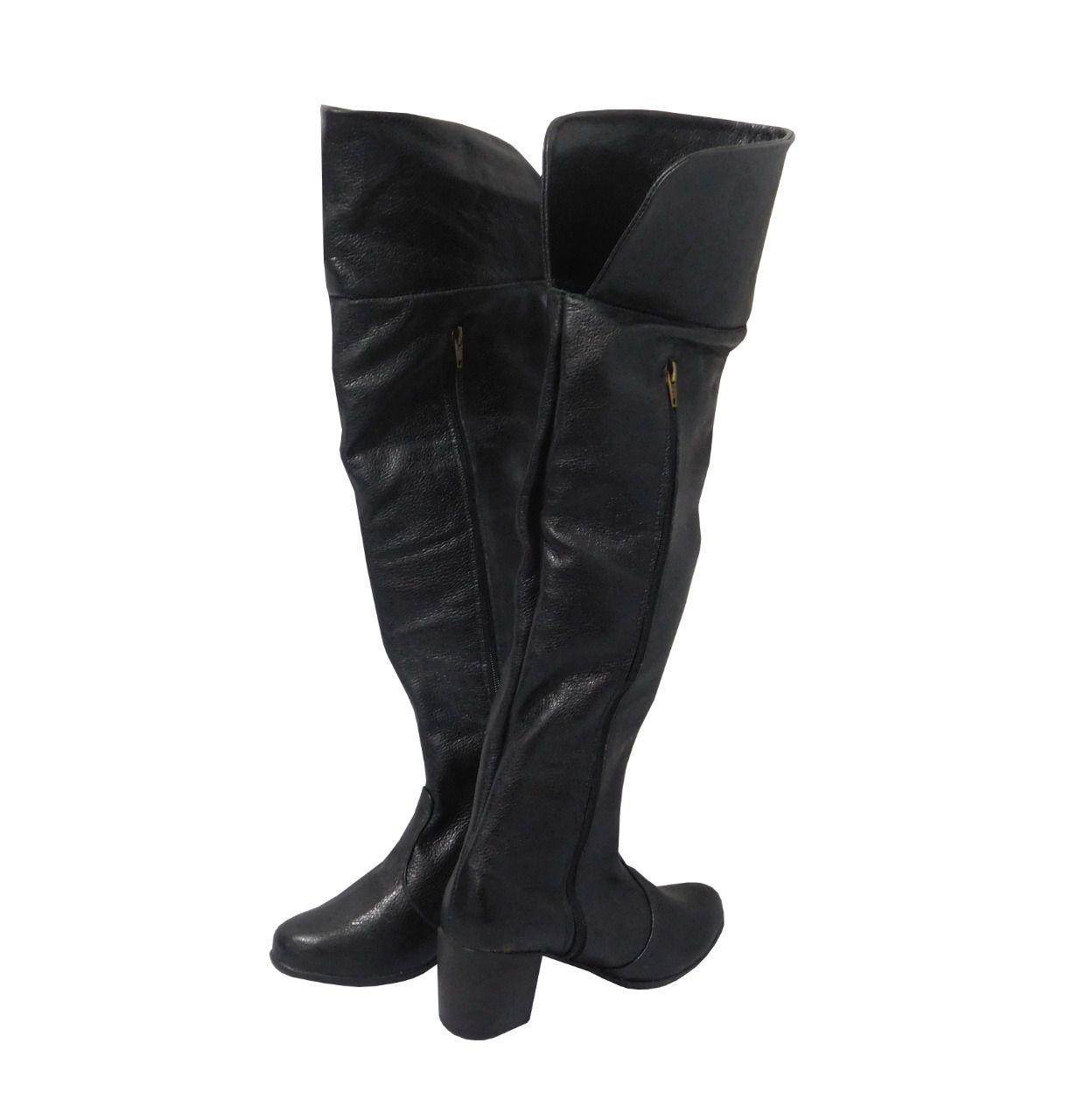 botas de salto alto cano longo