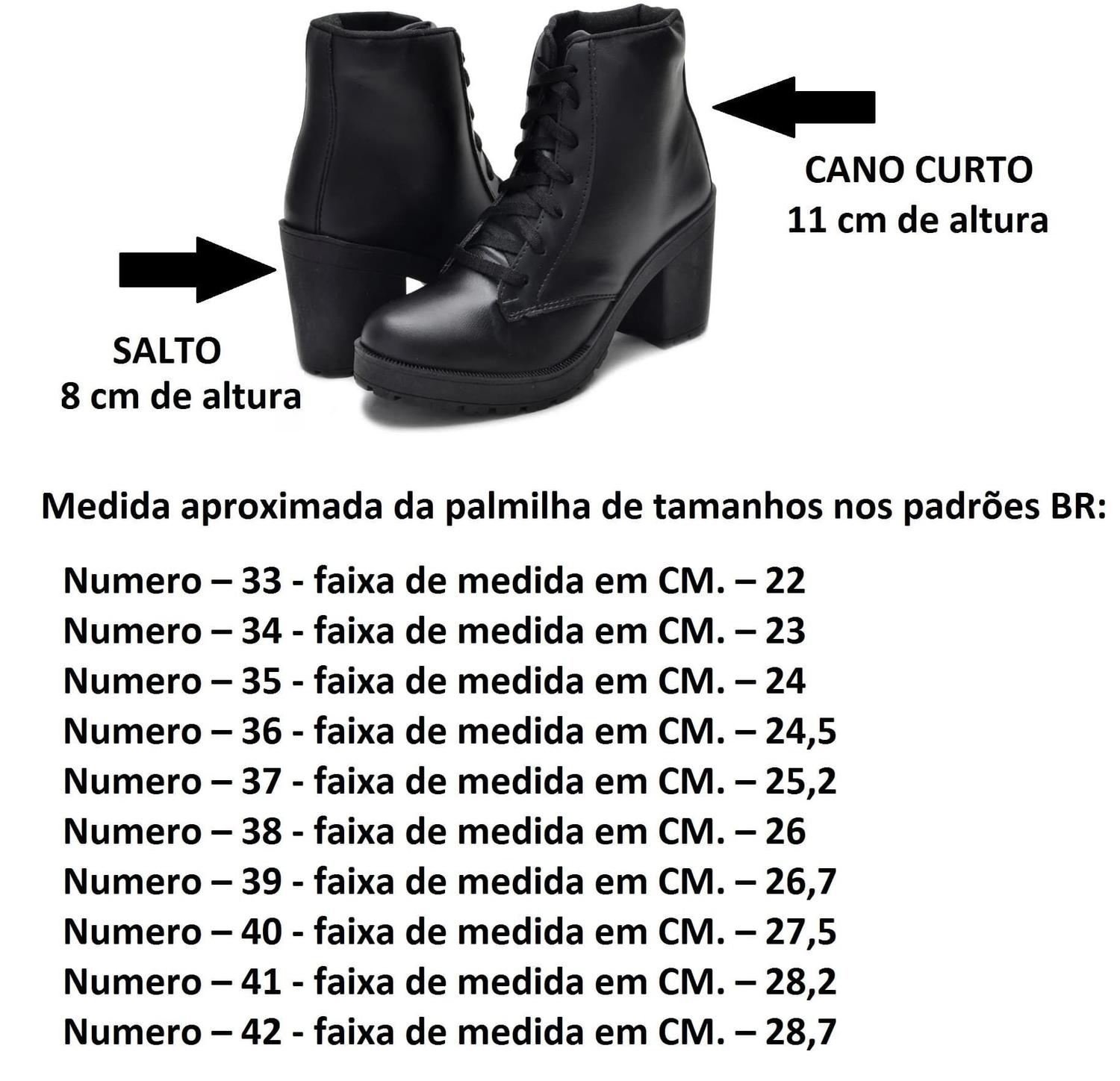 bota feminina cano curto tamanho 42