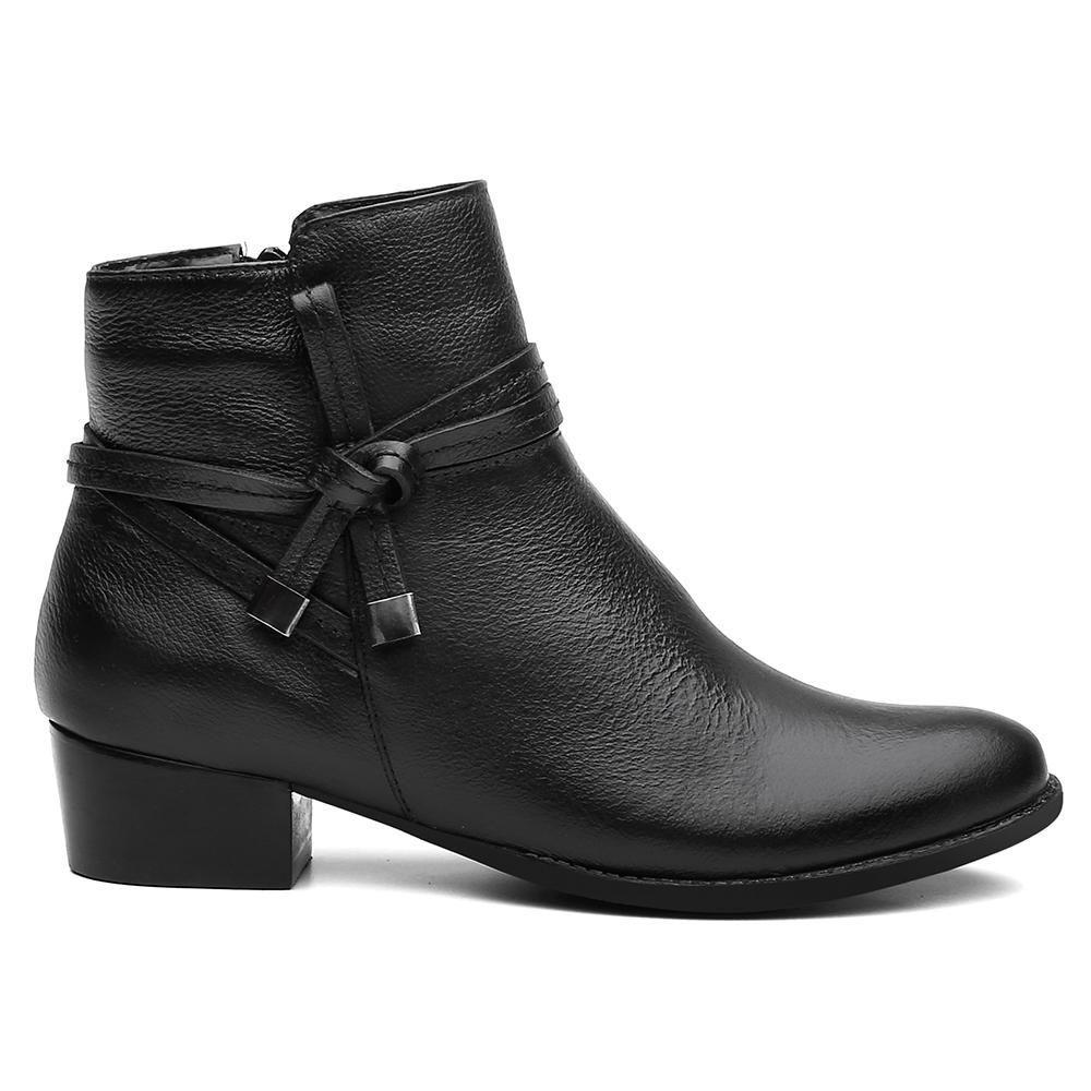 bota feminina coturno couro cano curto salto baixo conforto