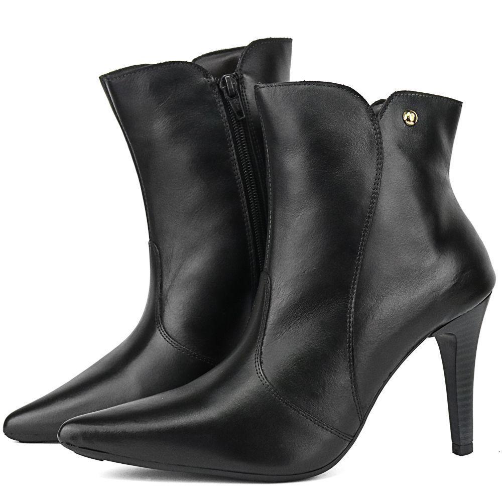 bota preta salto alto cano curto