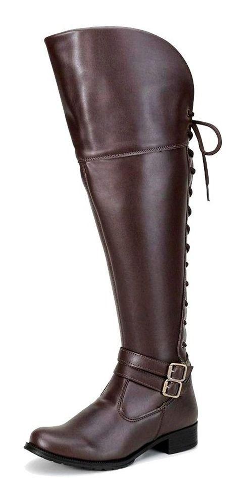 bota marrom over the knee