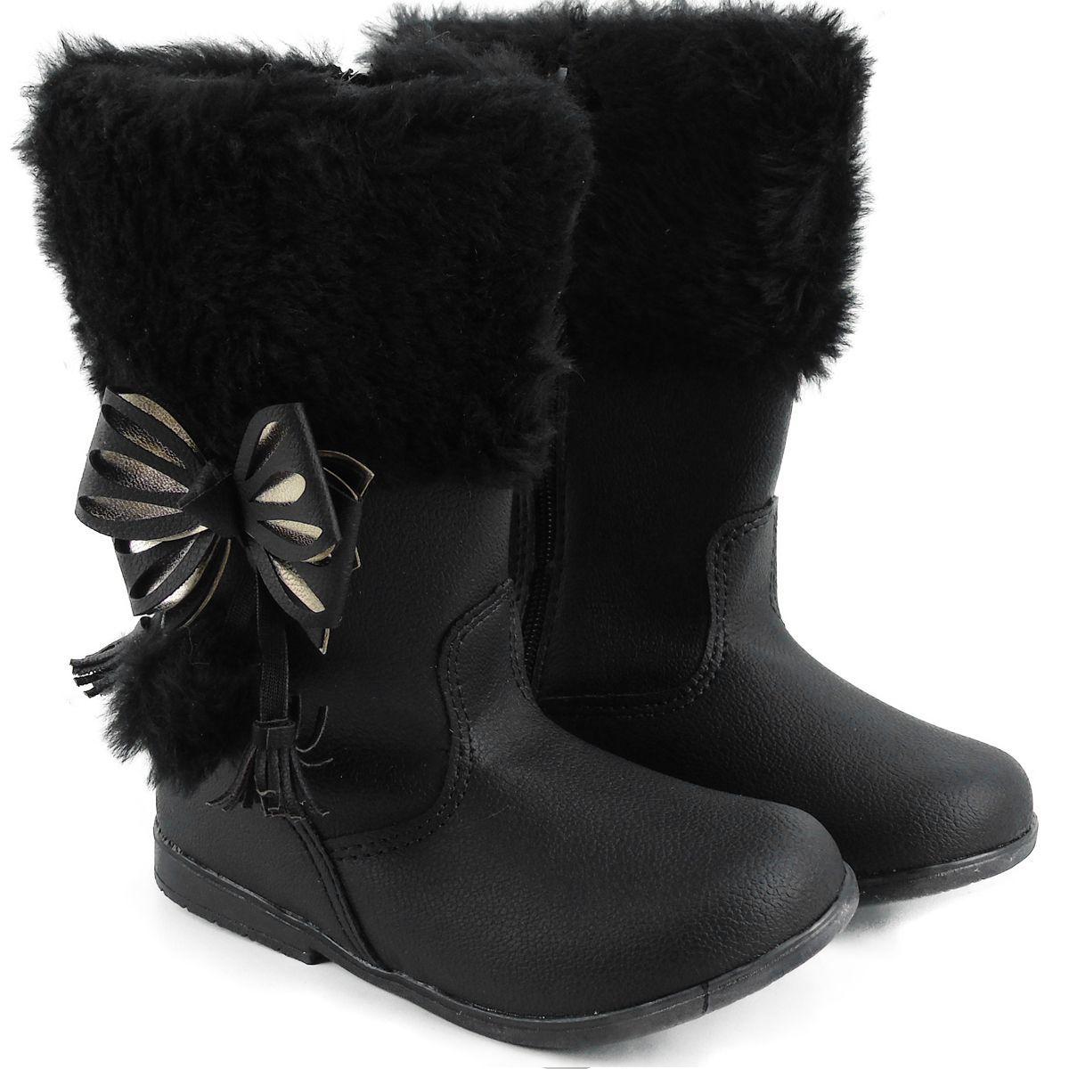 Bota Infantil Feminina Ortobaby Botinha de Menina Criança Pelucia Forrada  na cor Preto - Bota Infantil - Magazine Luiza