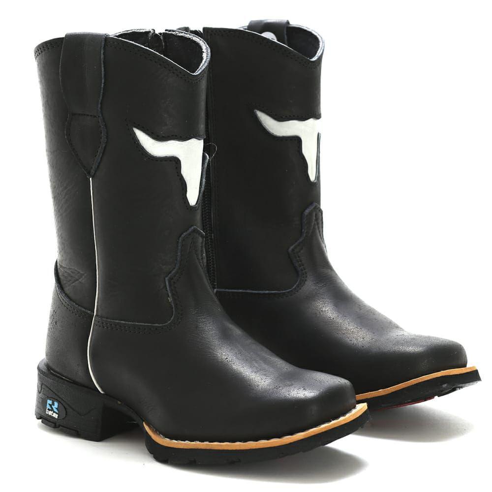 Bota Infantil Feminina RR Botas Texana Country em Couro Liso
