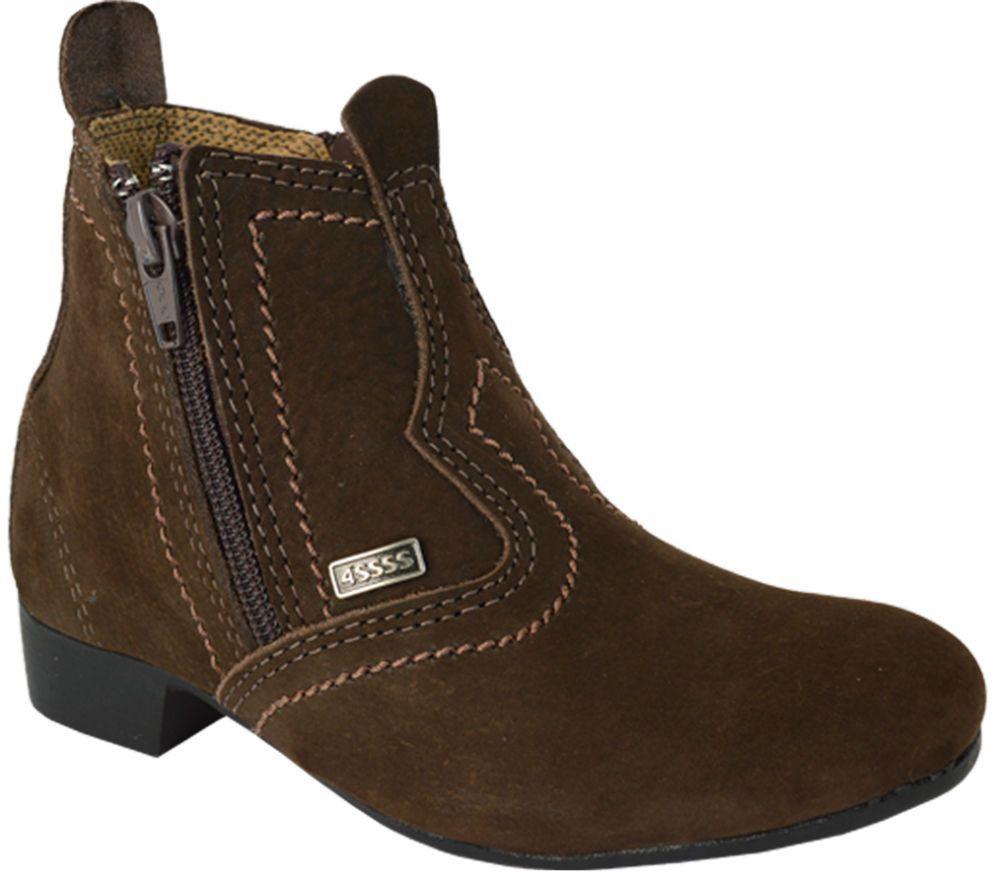 bota couro infantil masculina