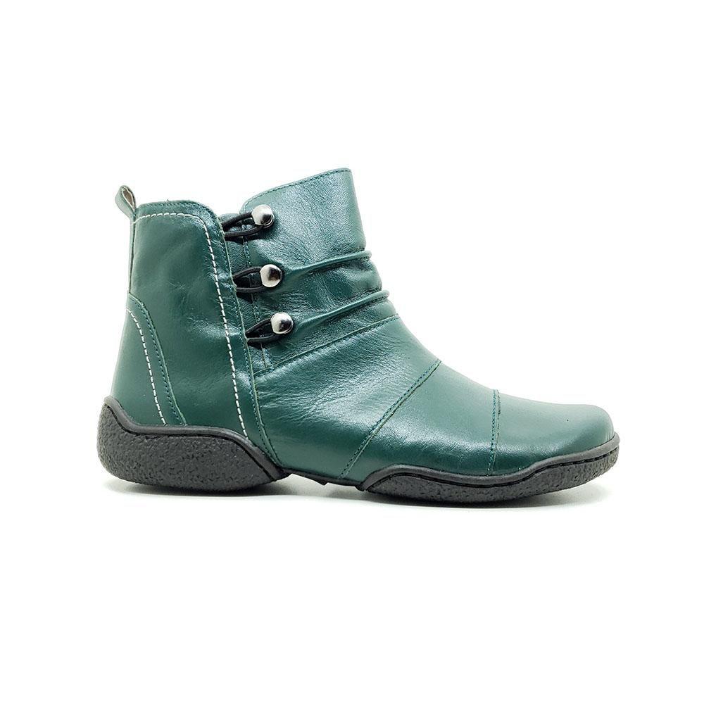 J Gean Botas J Gean Botas Bota Feminina Cano Curto Salto Couro - Main Image