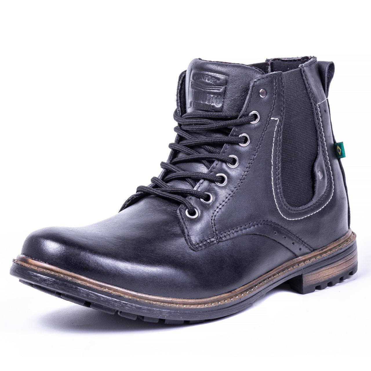 bota masculina em couro legitimo