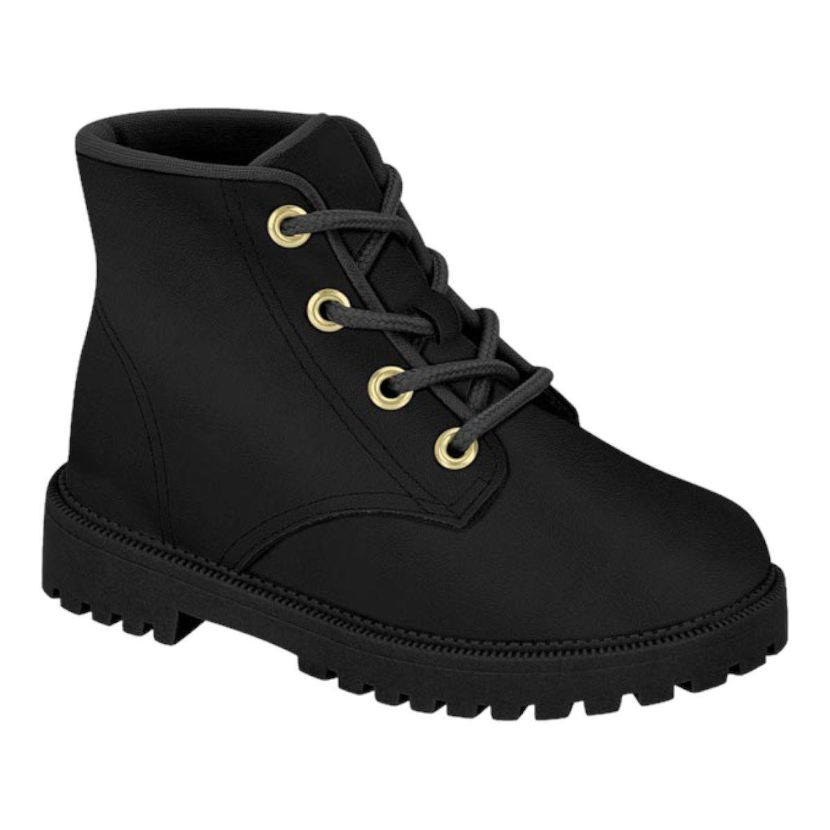 Ramos Kids Bota Cano Curto Bota Infantil Preta Verniz Bota