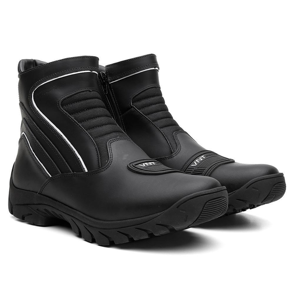 botas de couro motociclista masculina