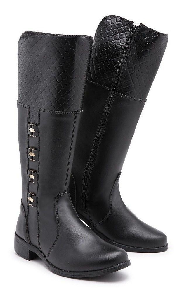 bota cano longo de pano