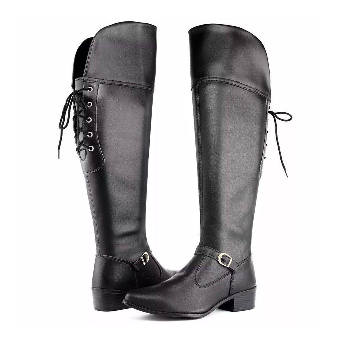 bota cano alto feminina preta