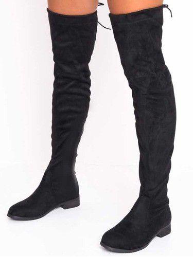 Bota Over Na Coxa Bota Over The Knee Salto Grosso Bloco Baixo Na