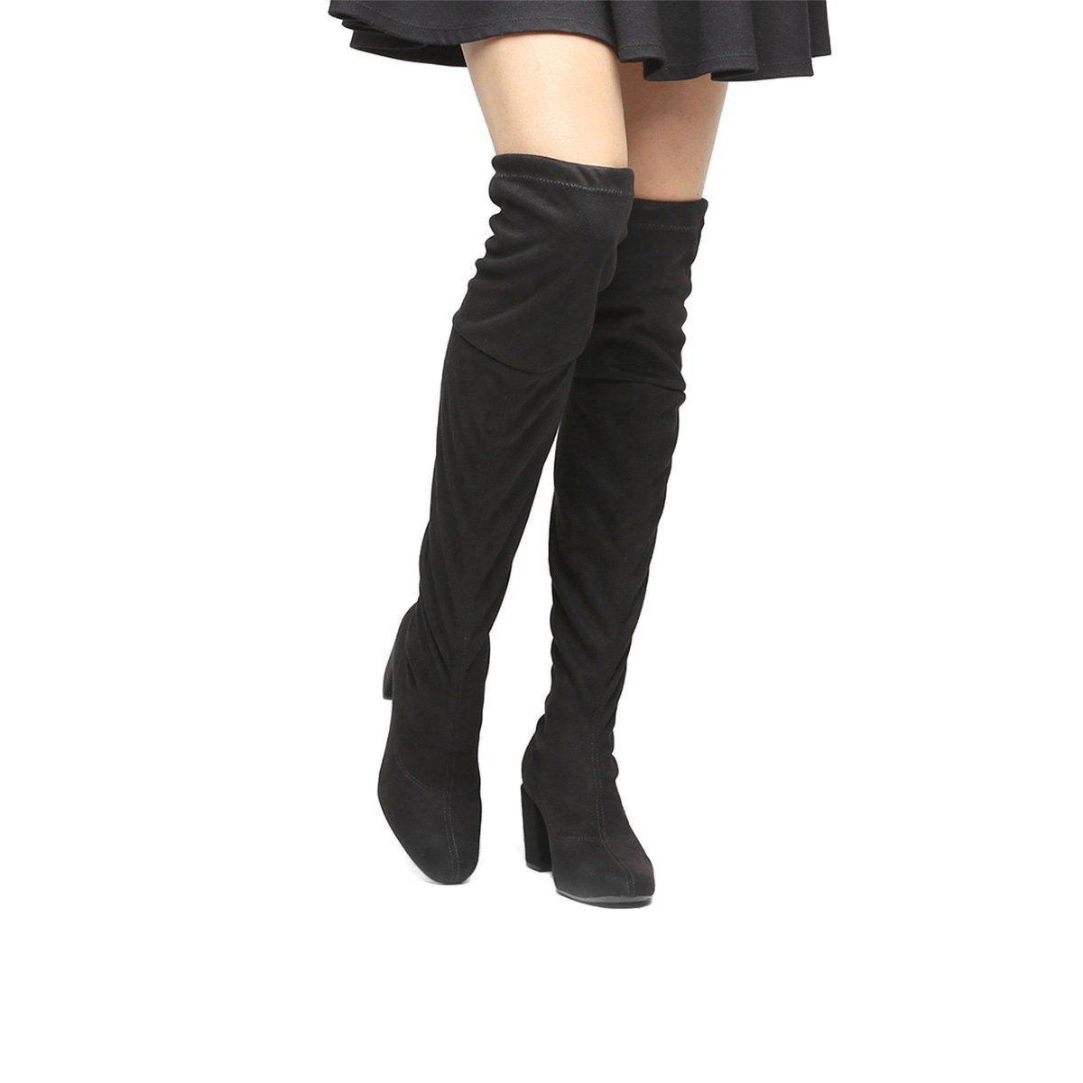 bota over the knee com salto