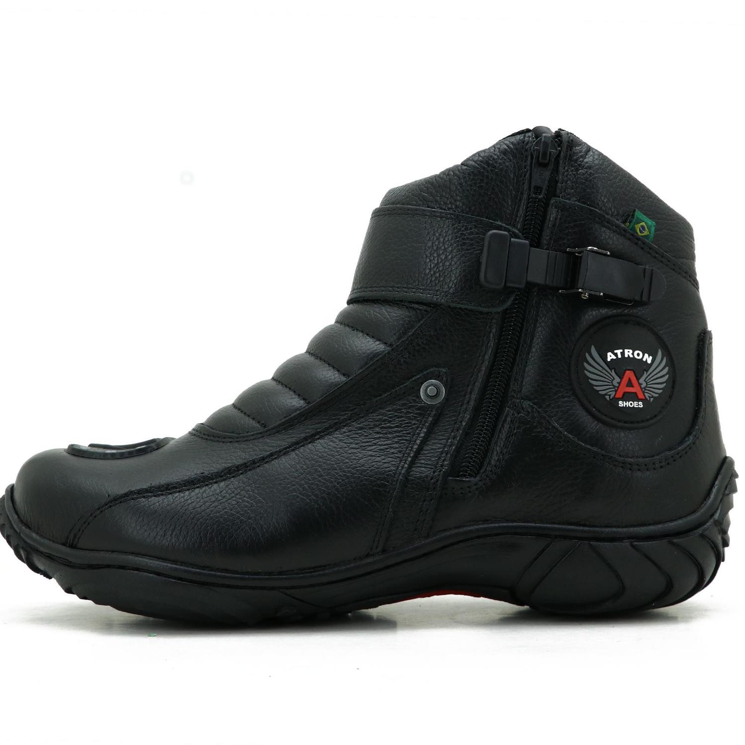 Bota Para Motociclista Em Couro Preto - ATRON SHOES - Botas para Moto -  Magazine Luiza