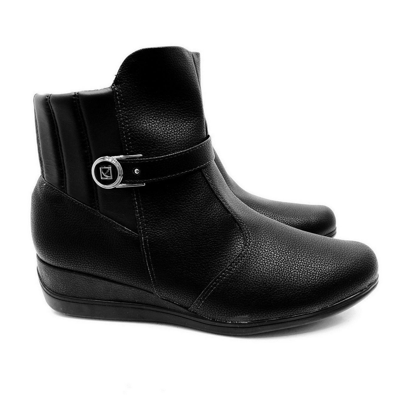 bota piccadilly anabela cano curto preta