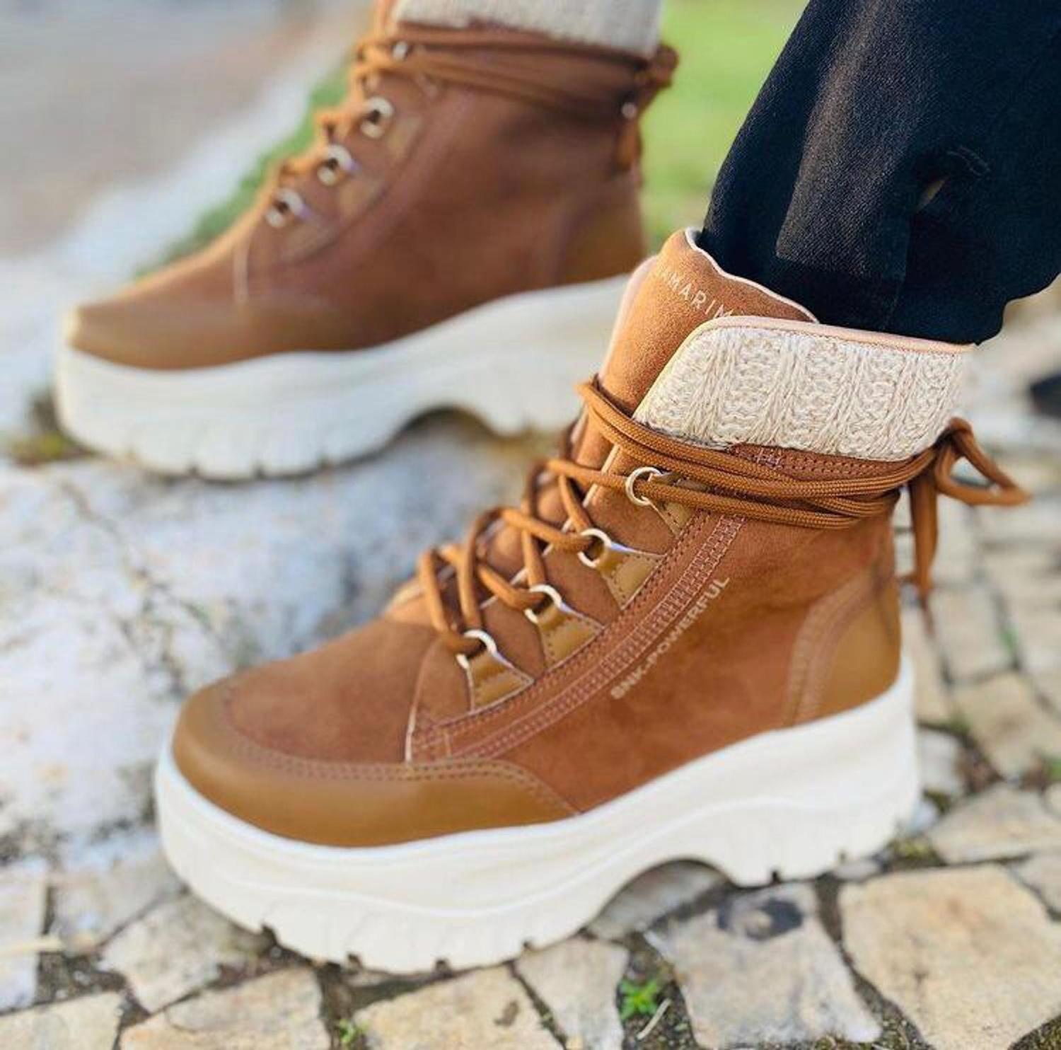 Bota Ramarim 21-86132 Cor Camel Tam 34 - Bota Feminina - Magazine Luiza