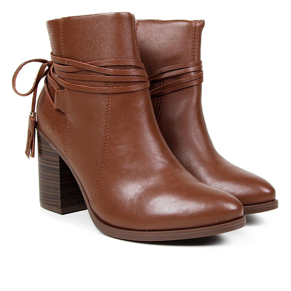 Bota Ramarim Cano Curto Amarração Feminina - Bota Feminina - Magazine Luiza