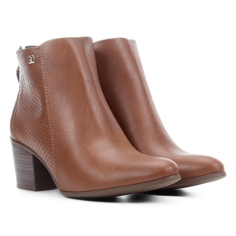 Bota Ramarim Cano Curto Salto Grosso Ziper Traseiro Feminina - Bota Feminina  - Magazine Luiza