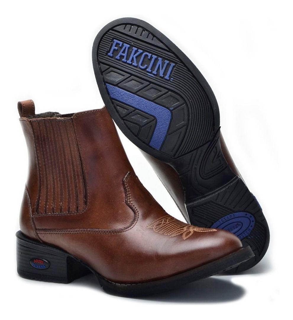 botina bico redondo masculina