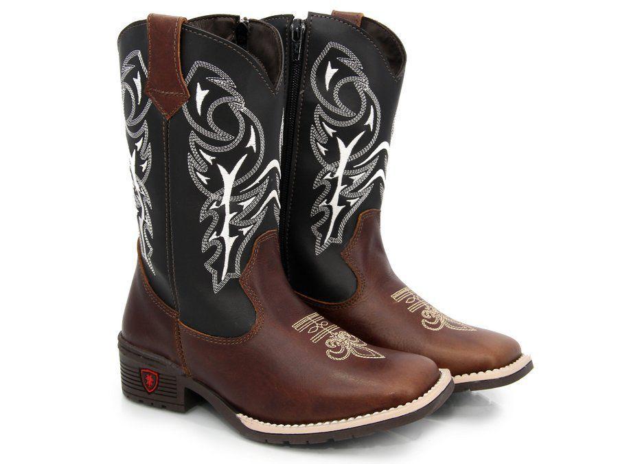 bota de couro infantil masculina