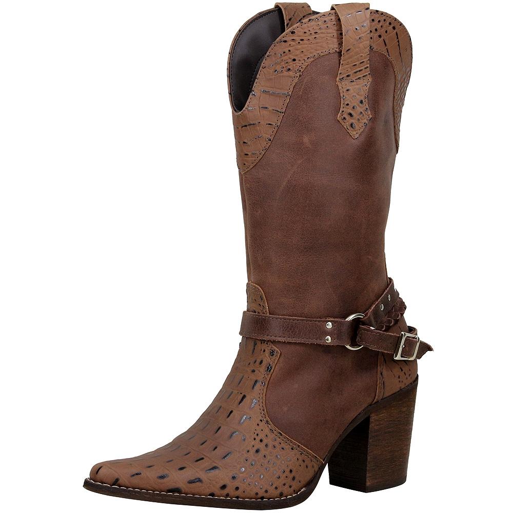 bota texana feminina salto alto