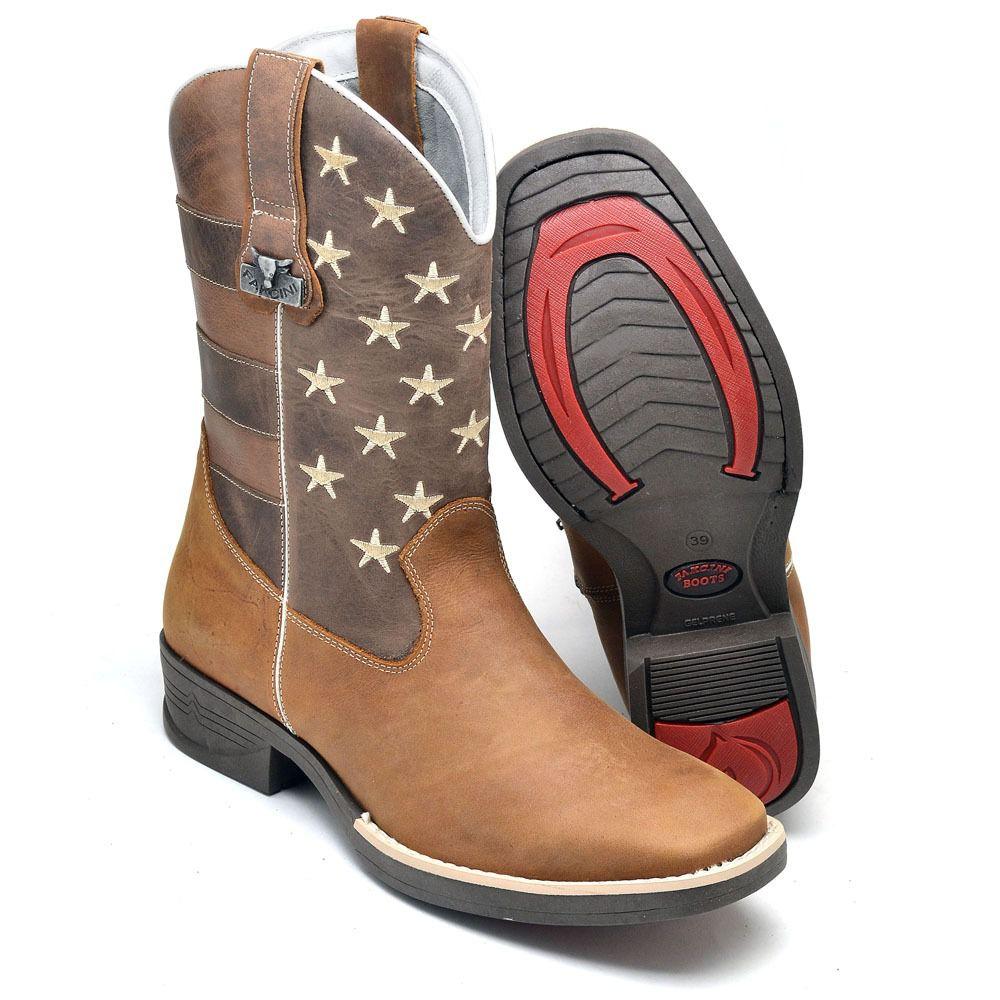 botas texana masculina bico redondo