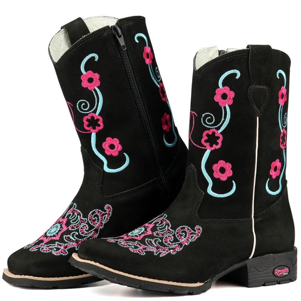 bota texana infantil rosa