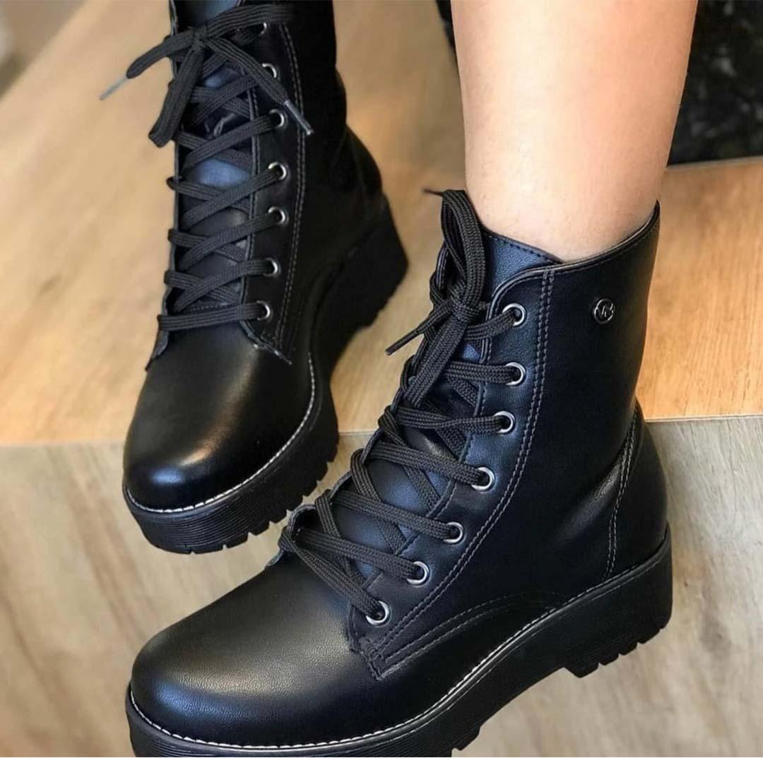 Bota Coturno Feminina Plataforma Bota Coturno Via Marte Bota