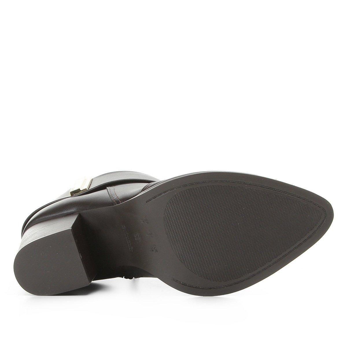 bota cano curto via uno com metal feminina