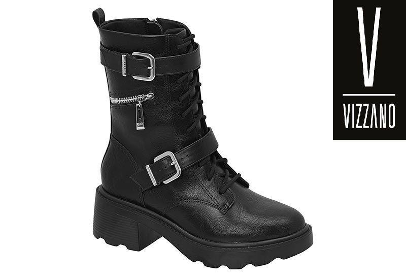 Bota Vizzano Coturno Tratorado Com Fivela 3079.103 Feminina - Coturno  Feminino - Magazine Luiza