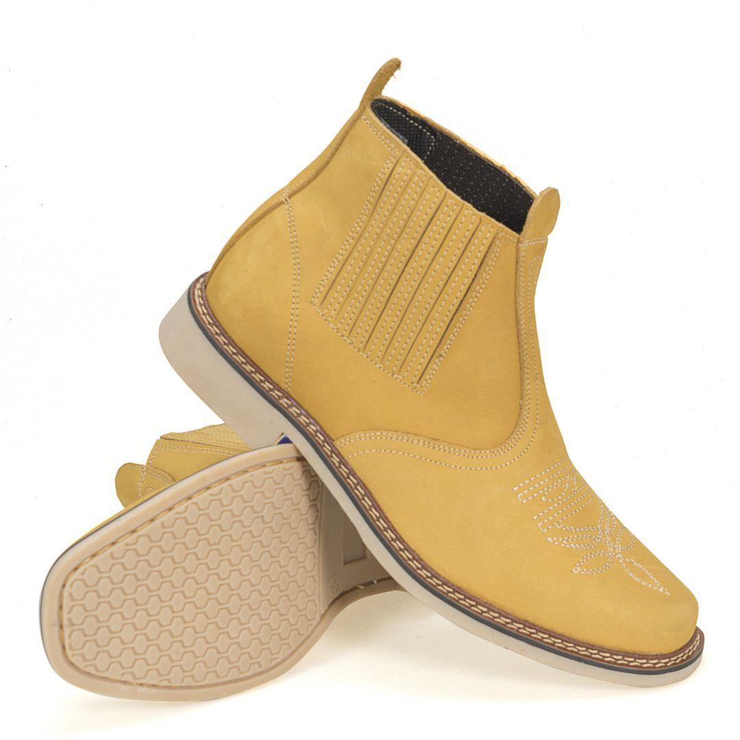 Botina Country Feminina Cano Curto Marrom de Couro VWABOOTS Bota