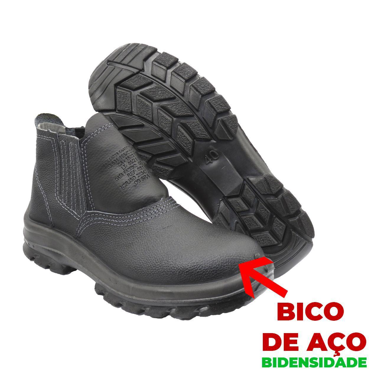 Botina De Segurança Bidensidade Bico Aço CA 15079 - CARTOM - Bota de  Segurança - Magazine Luiza