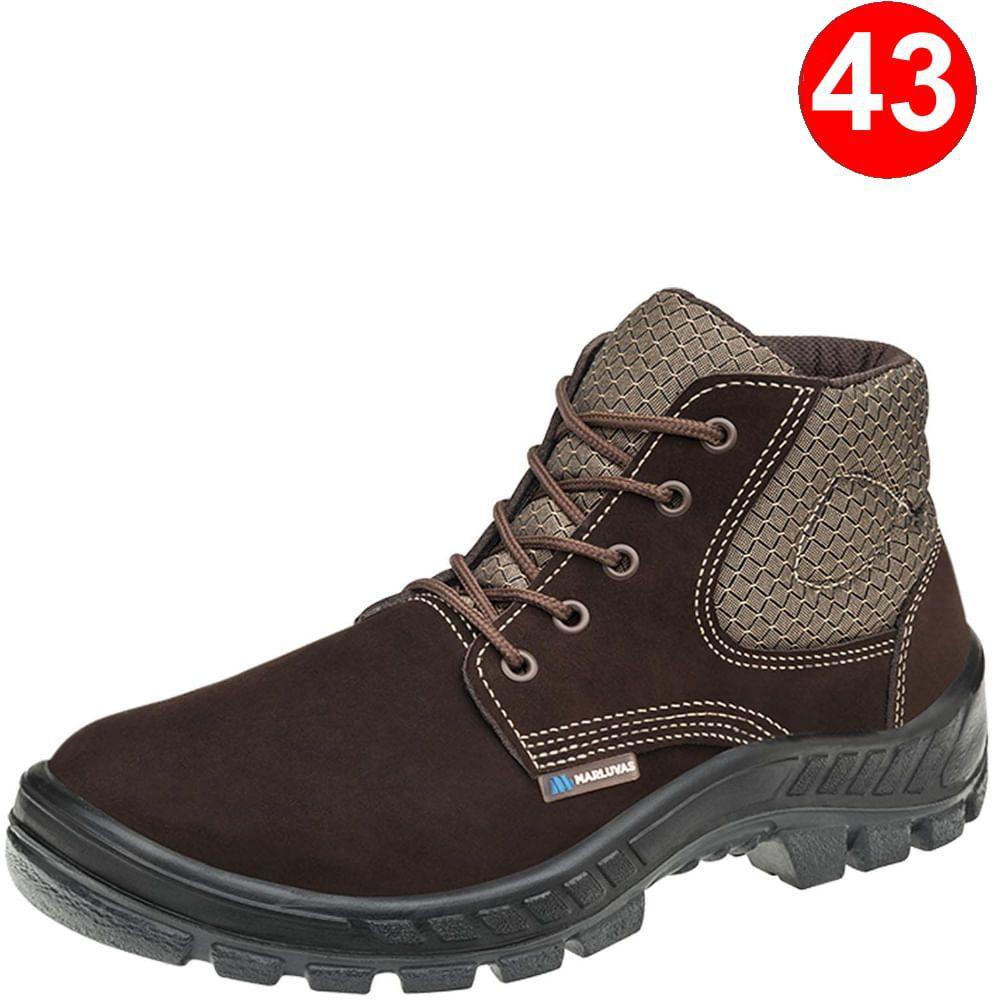 Botina de Segurança em Couro Nubuck Café com Biqueira de Plástico Linha  Trekking 50B26-CB-BP Marluvas CA 45611 Nr. 43 - Sapato de Segurança -  Magazine Luiza
