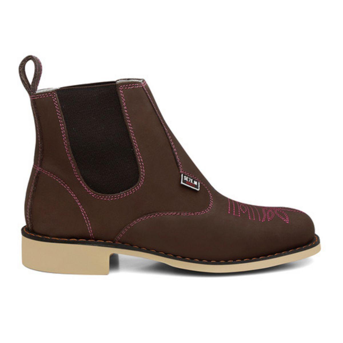 Botina Feminina 7m Cano Curto de Couro Confortável - 7mboots - Outros Moda  e Acessórios - Magazine Luiza