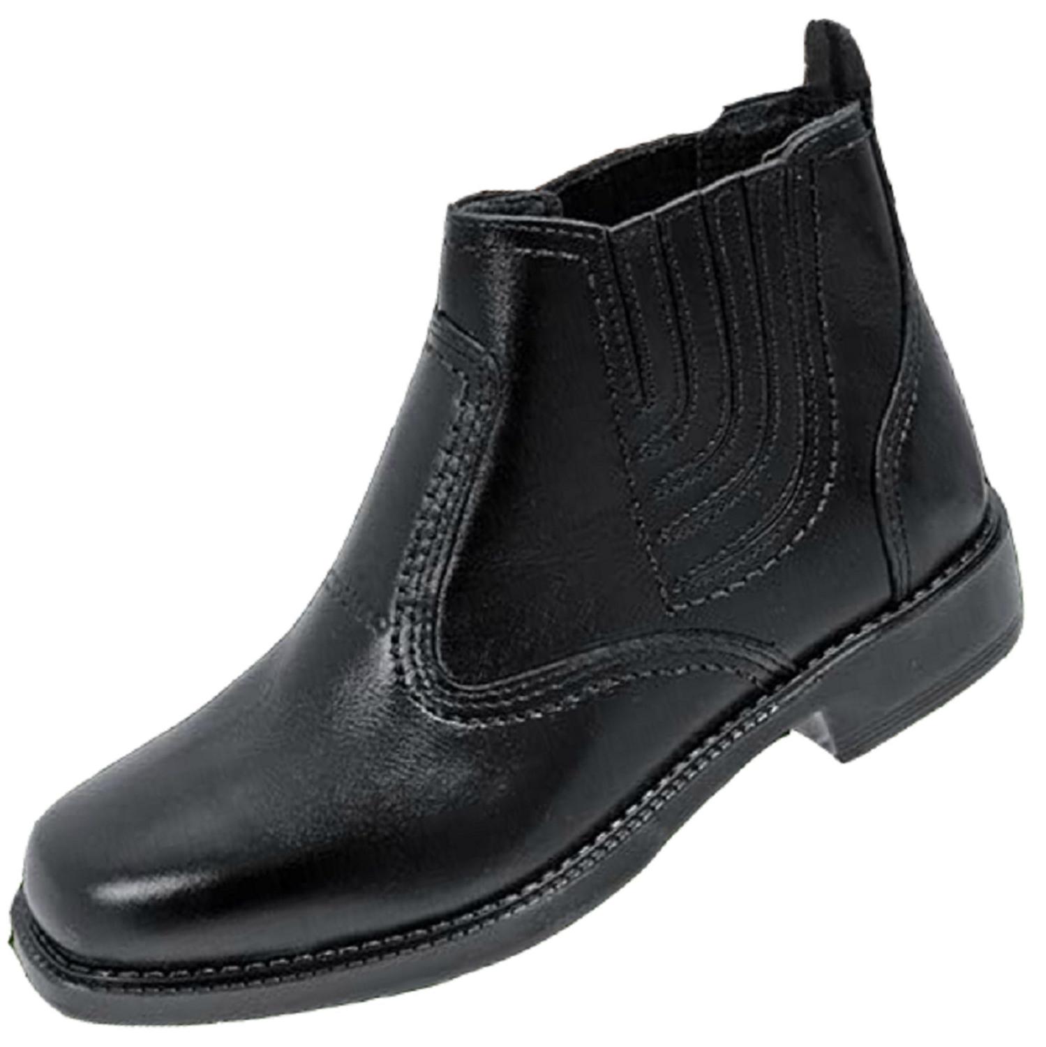 Botina Preta Couro Letigimo Modelo Sapato Social Bota Cano Curto Pra Cidade  Fazenda Igreja Roça - CAMPOLINA - Outros Moda e Acessórios - Magazine Luiza