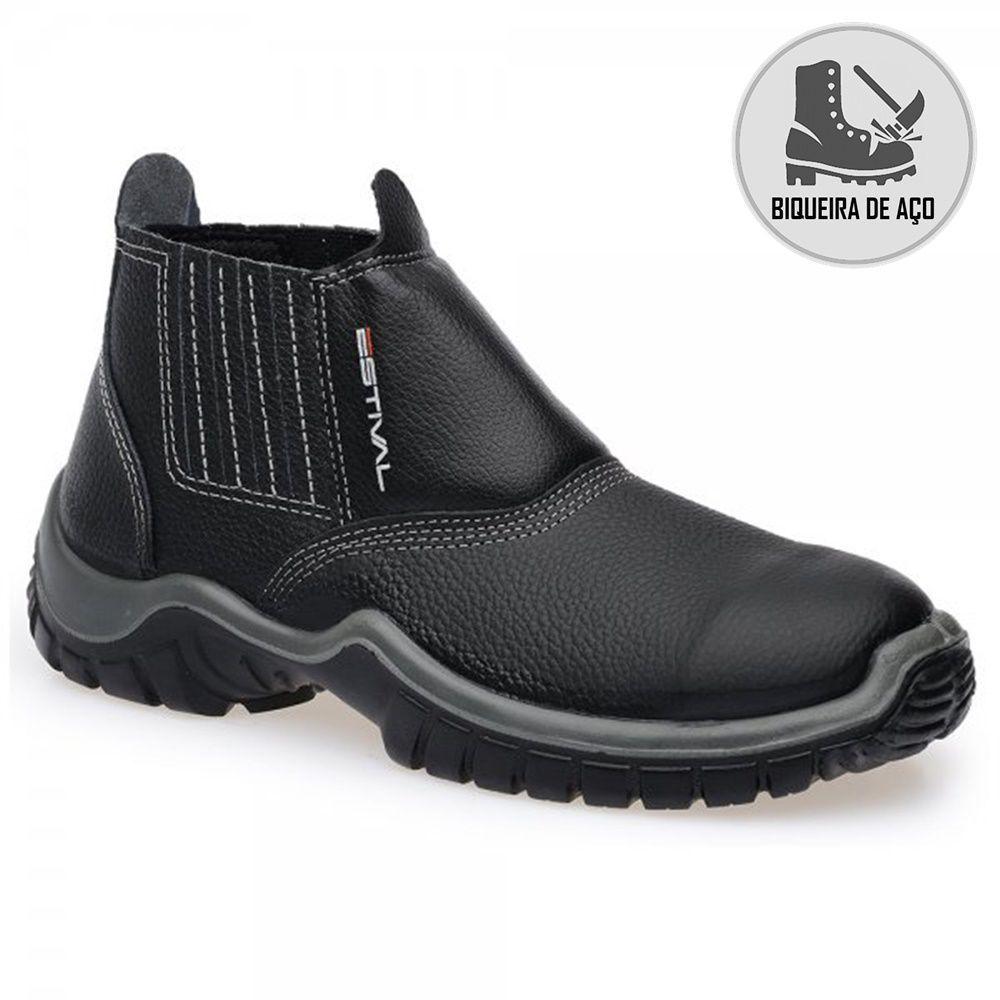 botina de segurança em couro
