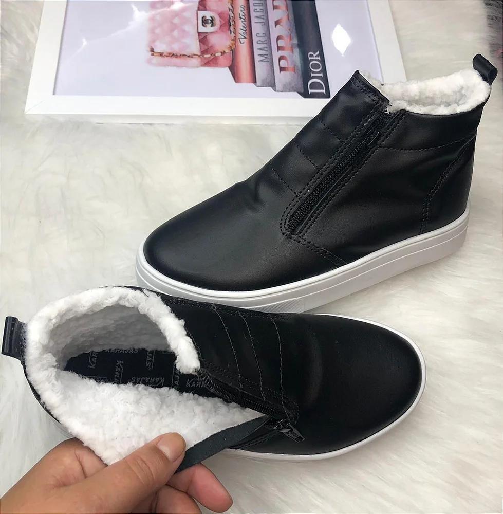 Bota Neve Feminina Botinhas Com Pelo Dentro Bota Feminino Botinha