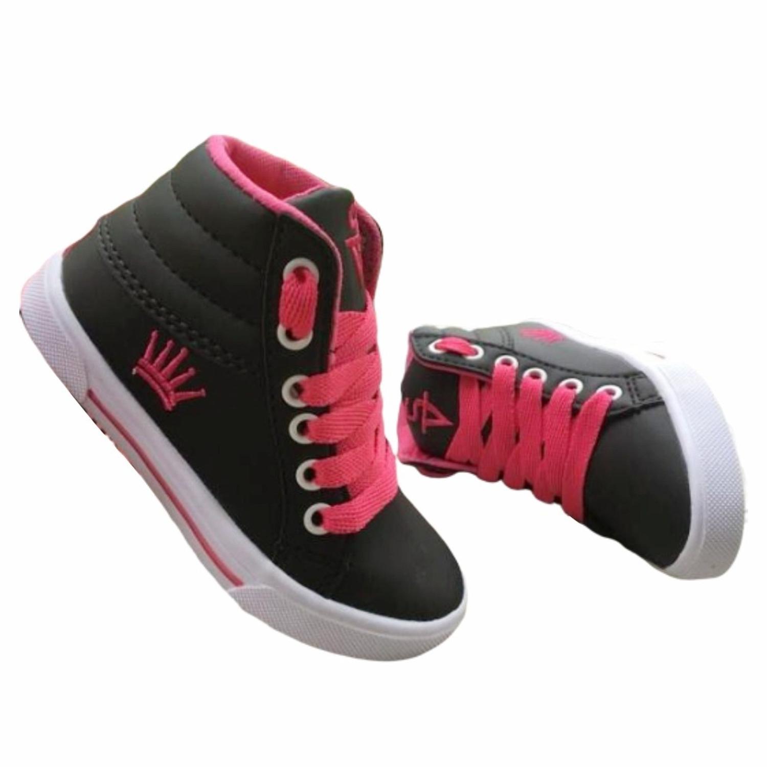 Botinha Infantil Tipo Tênis Preto/Rosa - Pezim - Tênis Infantil - Magazine  Luiza