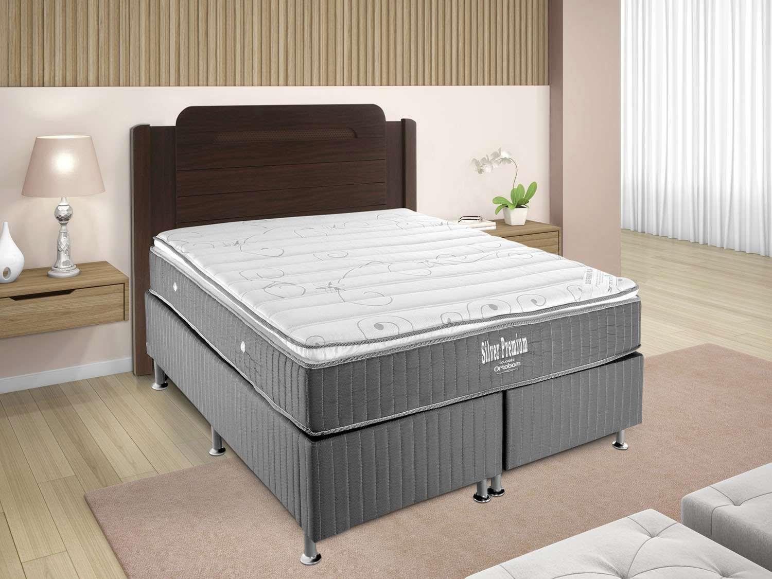 Cama Box Queen Size (Box + Colchão) Ortobom Mola 59cm de Altura