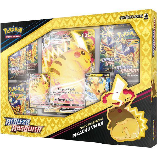 Box Pokemon Pikachu VMAX Realeza Absoluta Copag 32195 Deck de Cartas Magazine Luiza