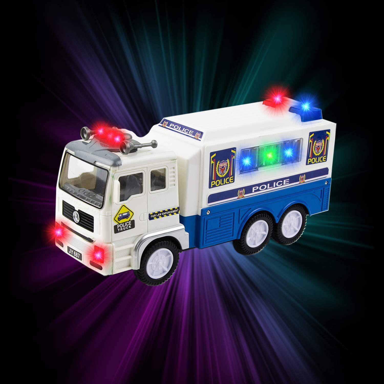Brinquedo Caminhão de Polícia a Pilha Com Luzes E Som Bate E Volta ...